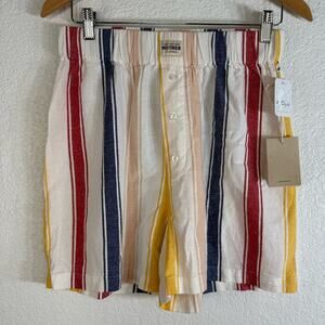 NWT MOTHER Freeballer Short It’s a Vine Line Multicolor Striped Shorts Small